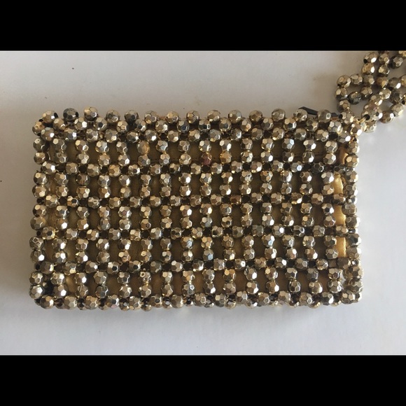 Vtg Gold beaded evening bag circa 1940 - Picture 5 of 11